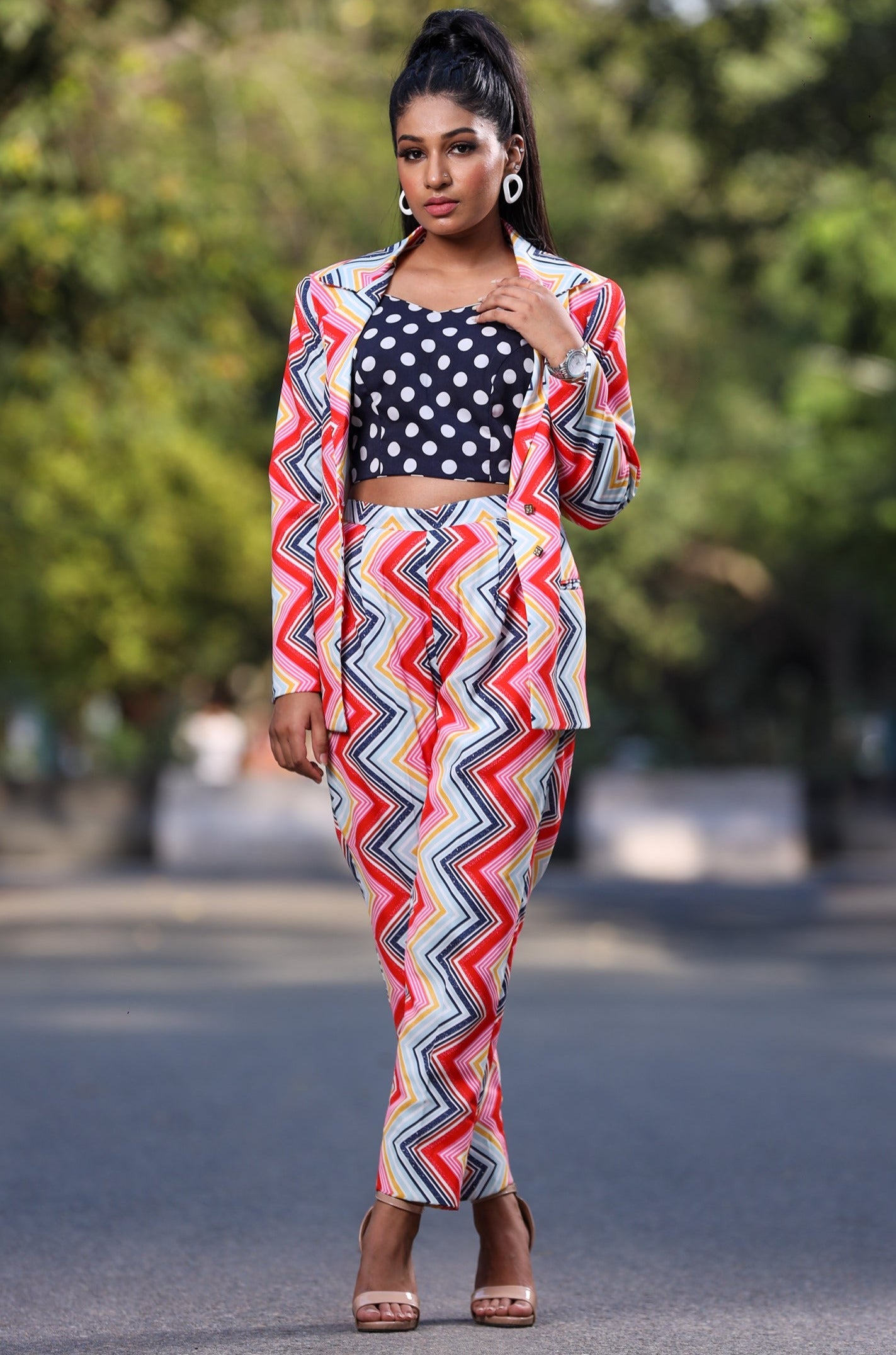 Kaleidoscopic Printed Pantsuit