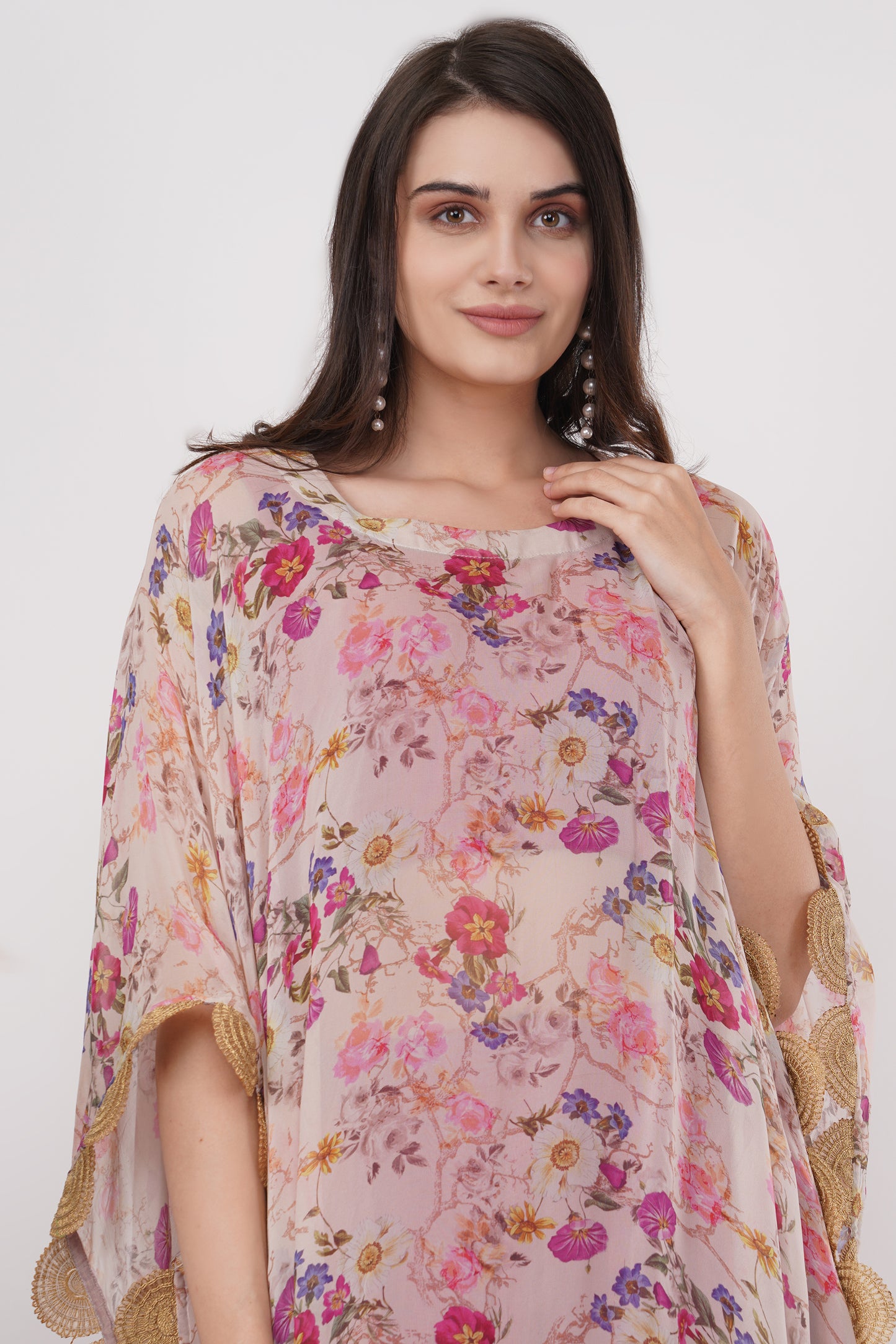 Pink Floral Multi-wear Kaftan Set