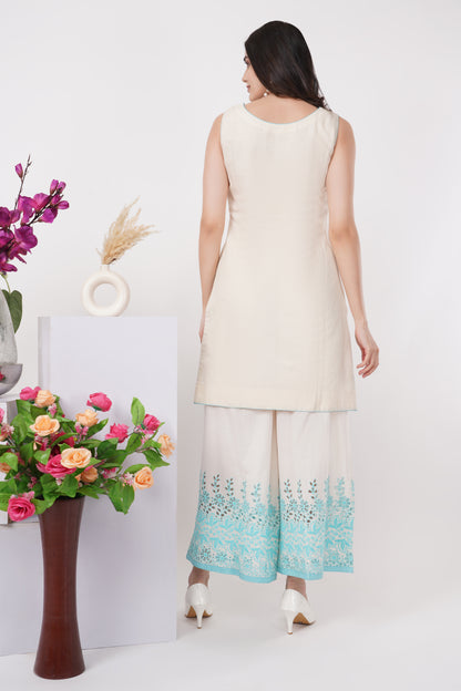 Ivory Kurti and Palazzo Set