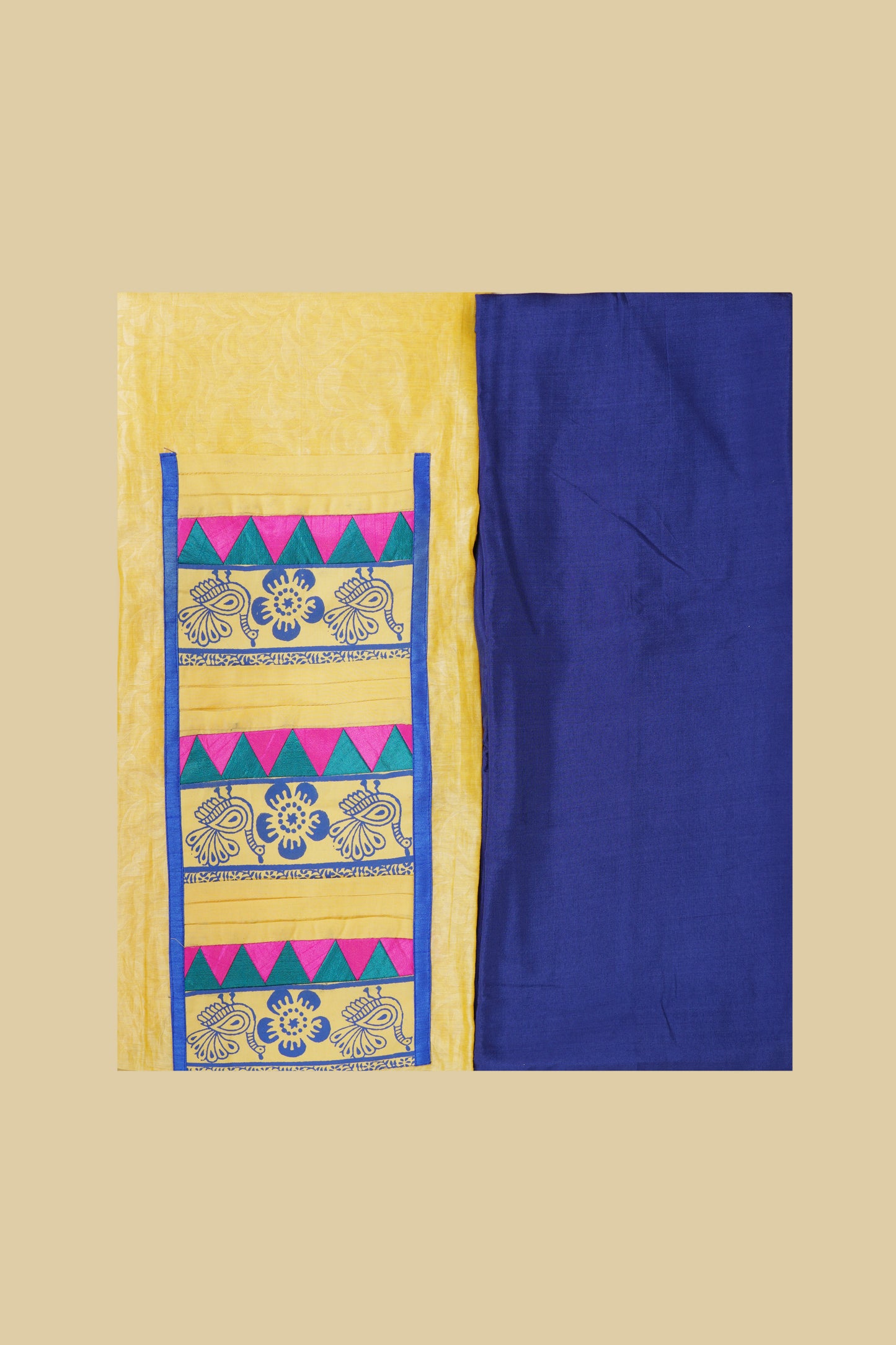 Yellow, Blue and Pink Unstitched Suit Piece