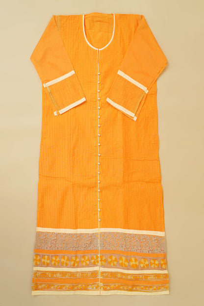 Orange Embroidered Unstitched Suit Piece