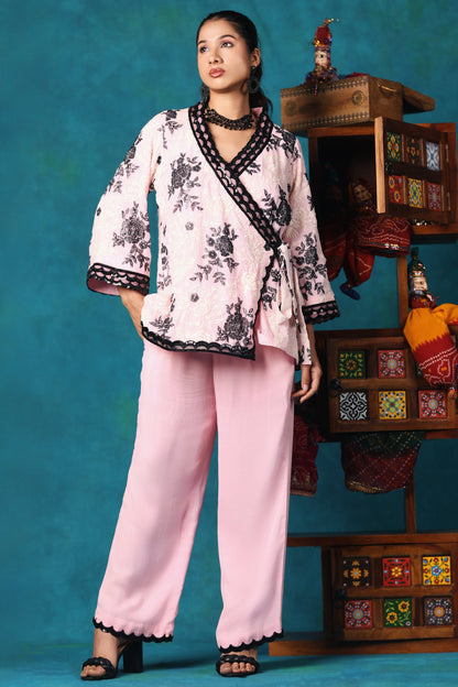 Baby Pink Kimono and Pants Set