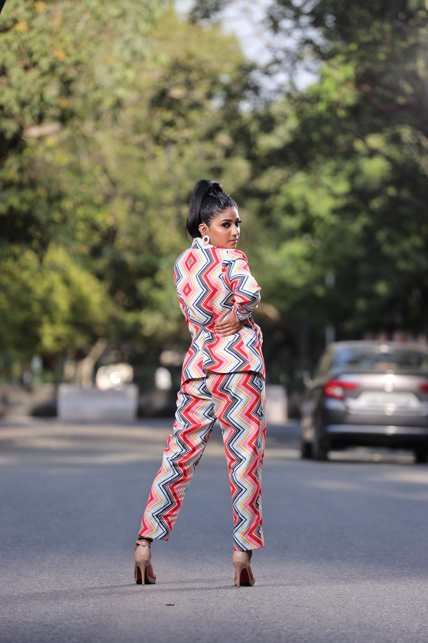 Kaleidoscopic Printed Pantsuit