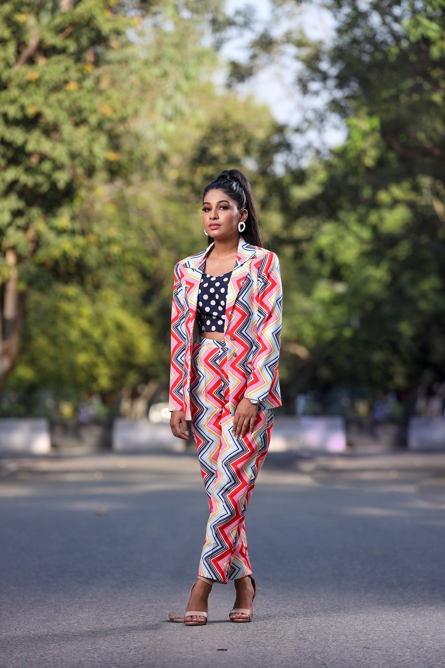 Kaleidoscopic Printed Pantsuit