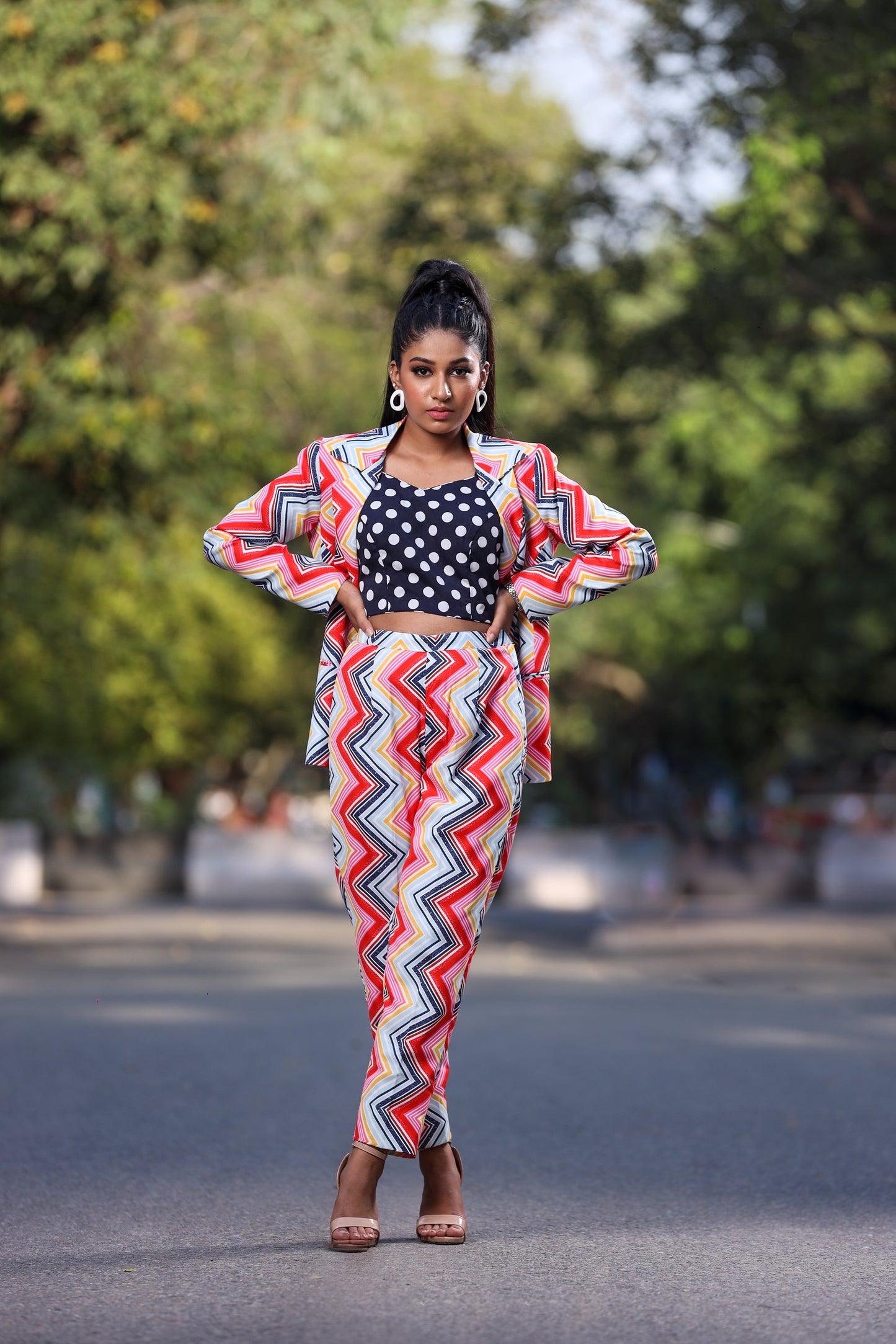 Kaleidoscopic Printed Pantsuit