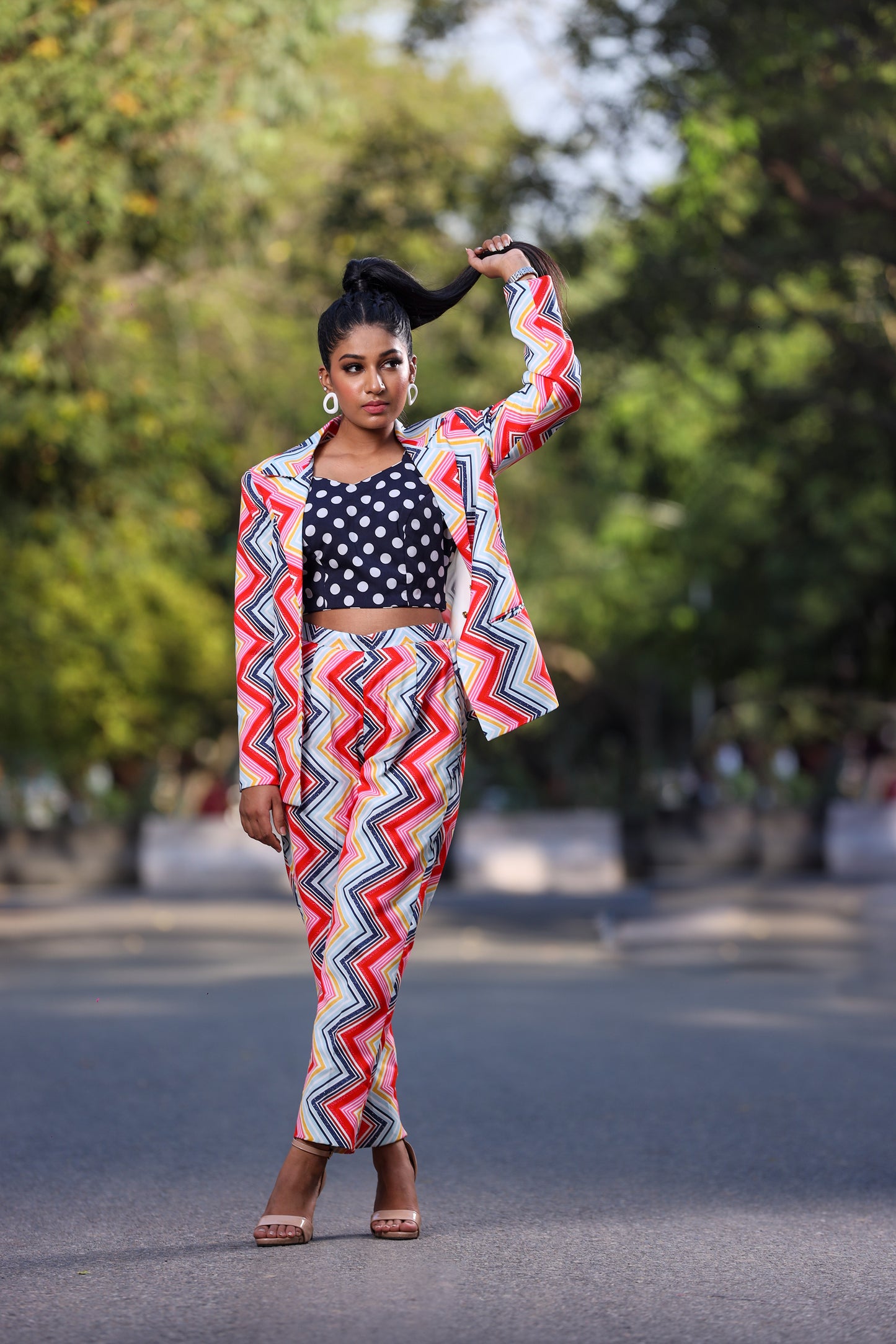 Kaleidoscopic Printed Pantsuit